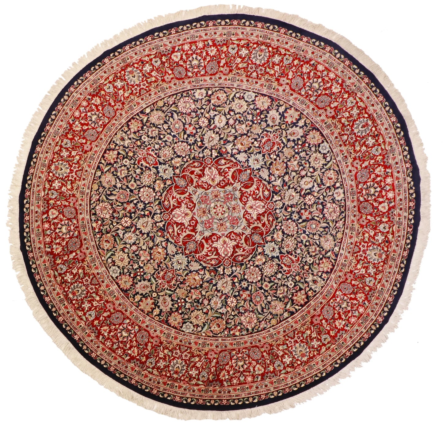 Round - Kashan Fine Floral - Hand Knotted Rug