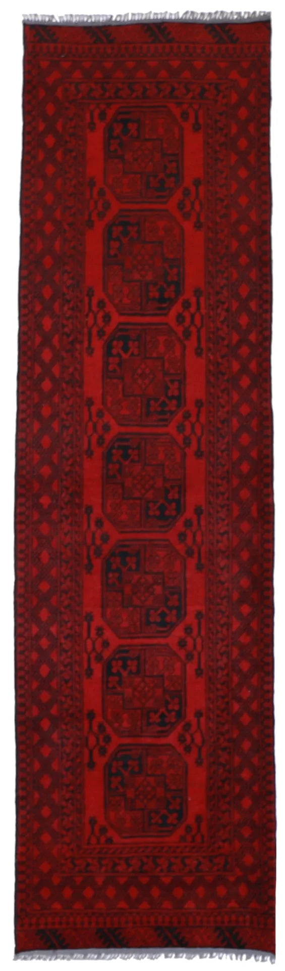 Runner - Turkish Fine Geometric Rectangle - Hand Knotted Rug