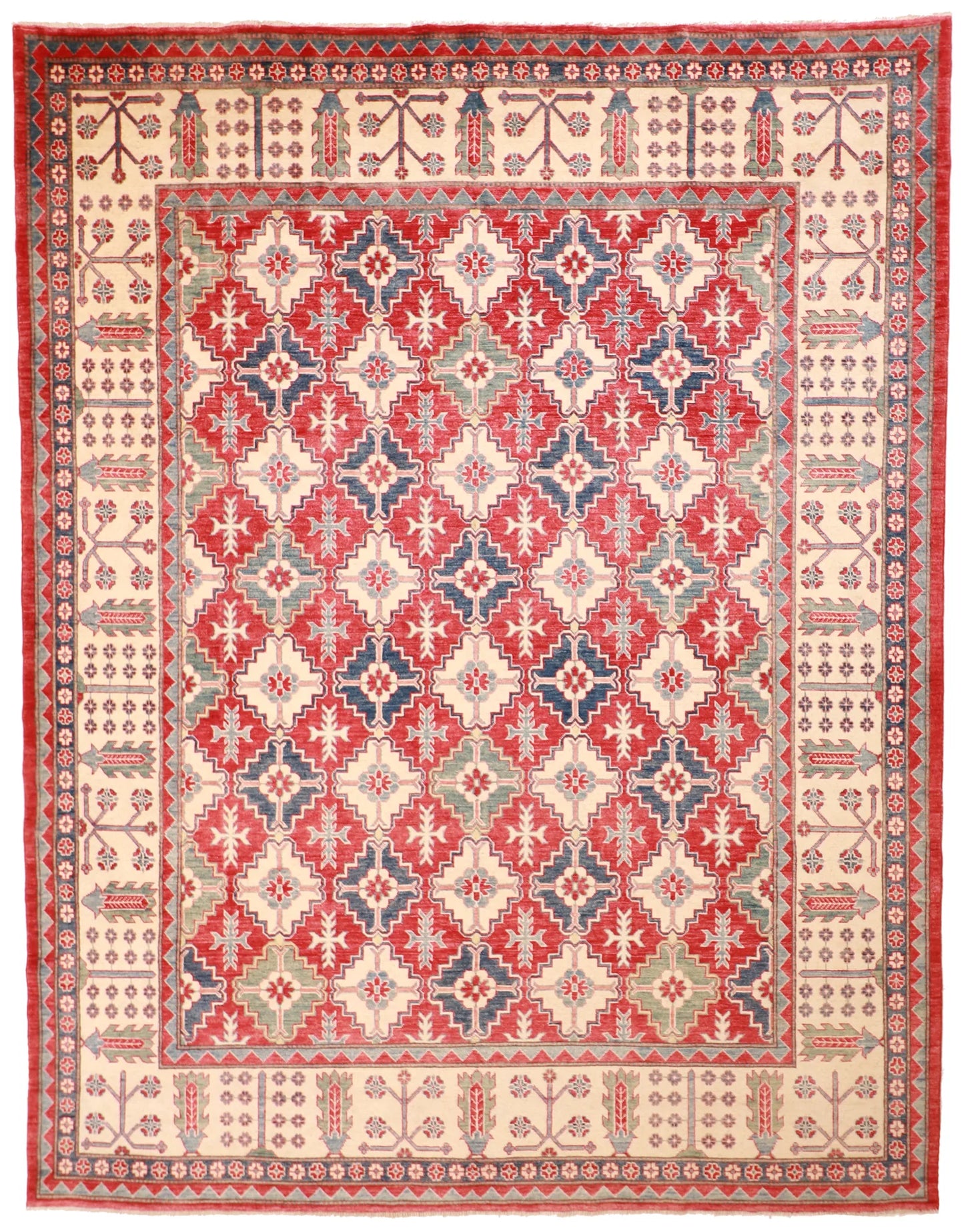 9x12 - Heriz Fine/Wool Geometric Rectangle - Hand Knotted Rug