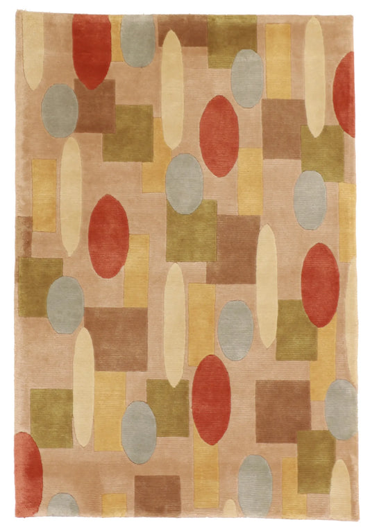 4x6 - Modern Fine/Wool All Over Rectangle - Hand Knotted Rug