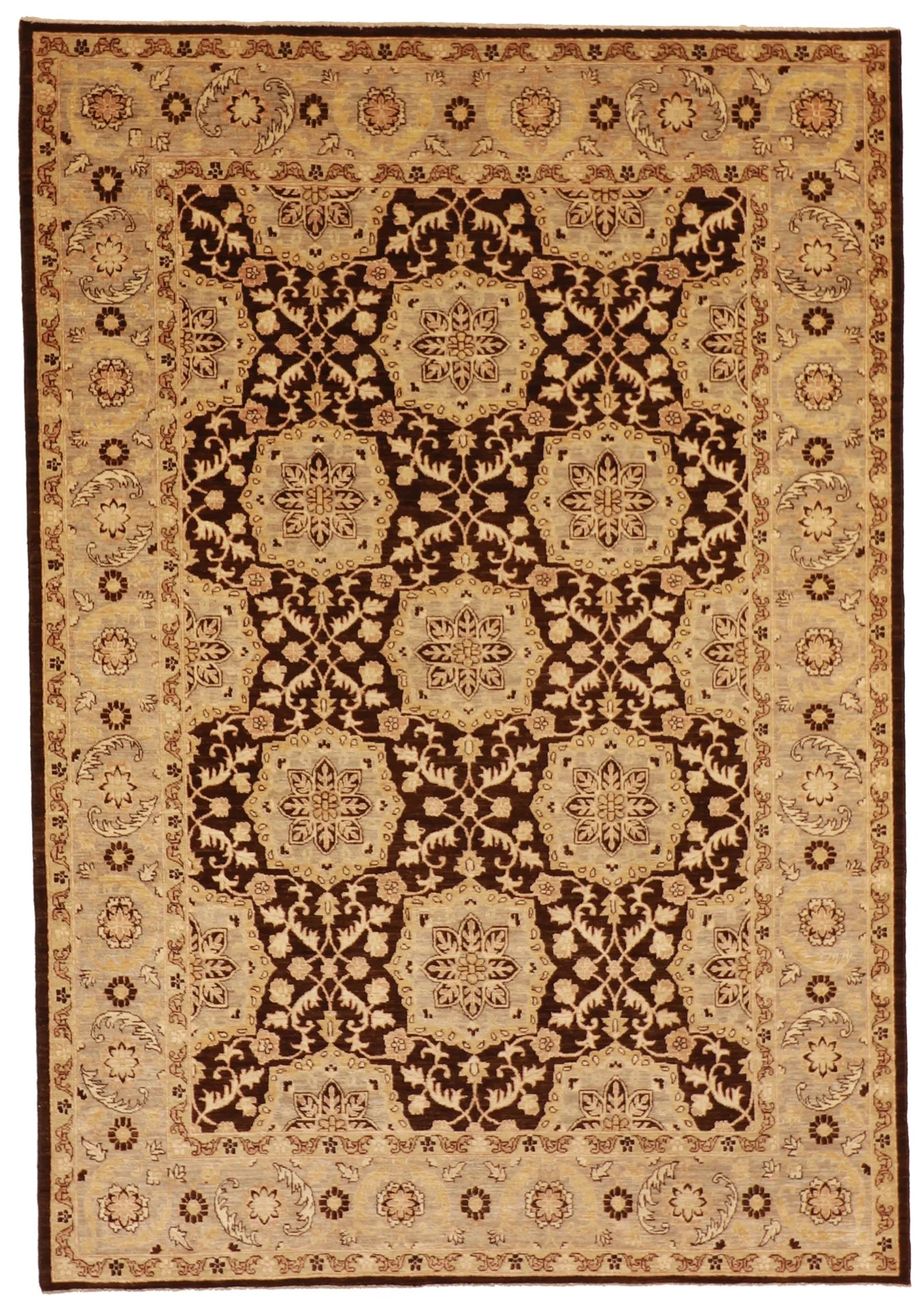 6x9 - Sarouk Fine/Wool All Over Rectangle - Hand Knotted Rug