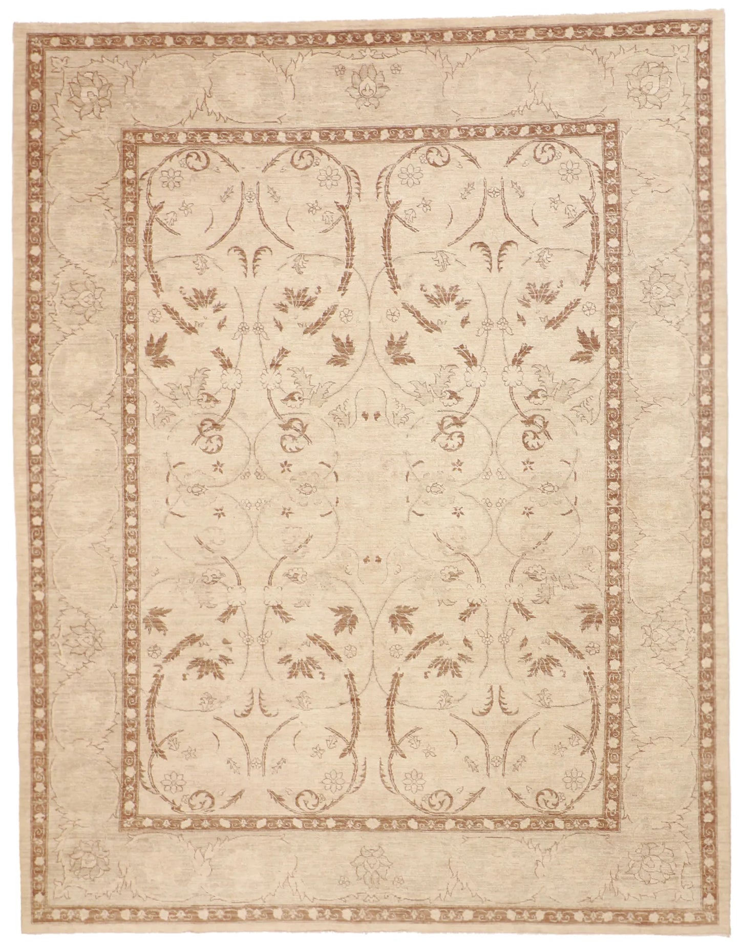 8x10 - Qum Wool All Over Rectangle - Hand Knotted Rug