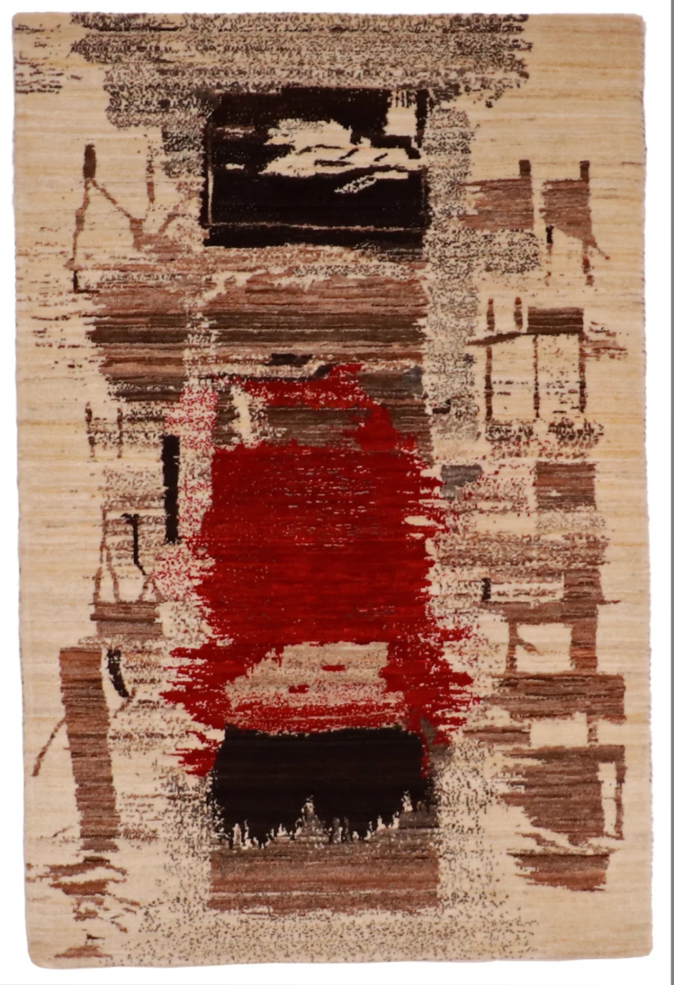 3x5 - Modern Fine/Wool All Over Rectangle - Hand Knotted Rug
