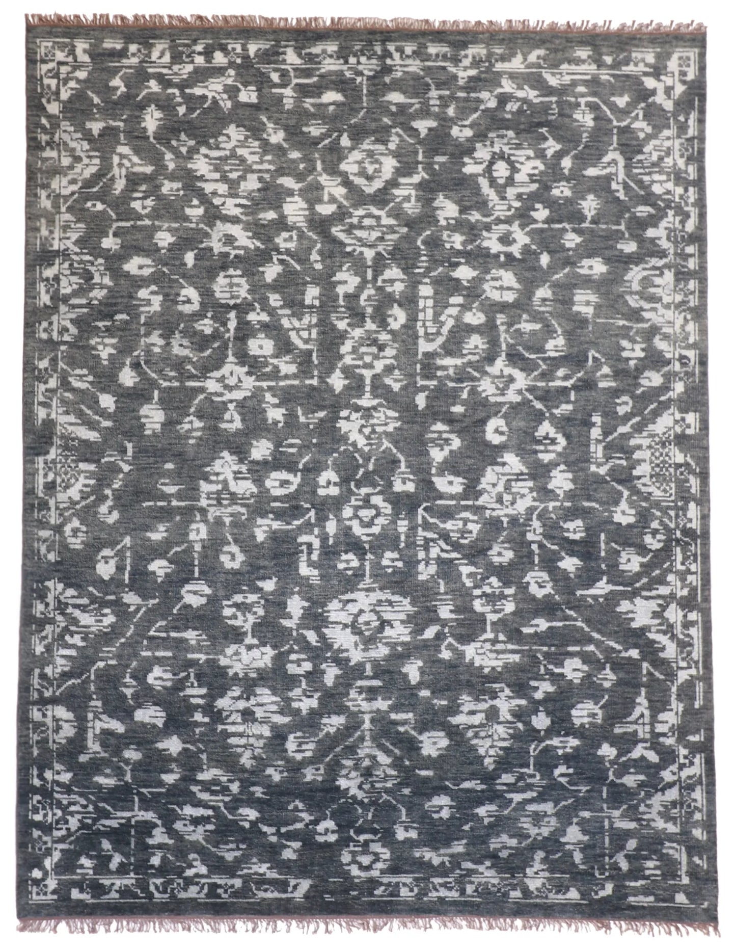 8x10 - Modern Fine/Wool/Silk All Over Rectangle - Hand Knotted Rug